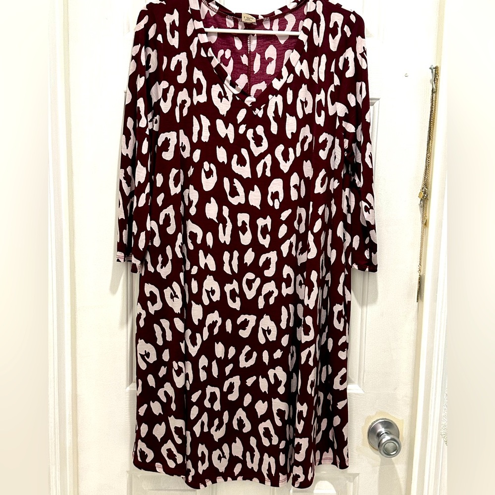Cheetah print A line dress size Large